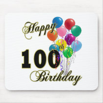 Happy 100th Birthday Gifts and Birthday Apparel Mousepads
