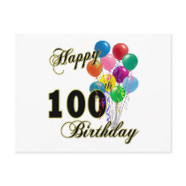 Happy 100th Birthday Gifts and Birthday Apparel Postcards
