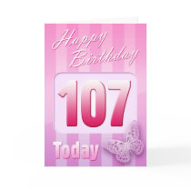 Happy 107th Birthday Grand Mother Great-Aunt Mum Greeting Card