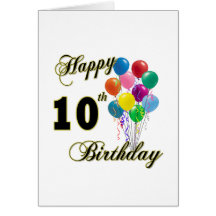 Happy 10th Birthday Gifts and Birthday Apparel Cards