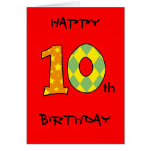 Happy 10th Birthday Greeting Card
