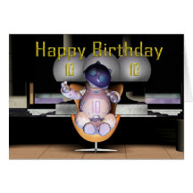 Happy 10th Birthday Robo Cat Card
