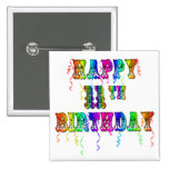 Happy 11th Birthday Balloons Button