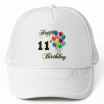 Happy 11th Birthday Gifts and Birthday Apparel Hats