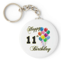 Happy 11th Birthday Gifts and Birthday Apparel Key Chains
