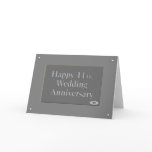 Happy 11Th. Wedding Anniversary Steel Greeting Cards