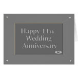 Happy 11Th. Wedding Anniversary Steel Greeting Cards
