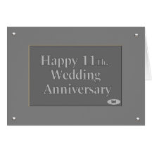 Happy 11Th. Wedding Anniversary Steel Greeting Cards
