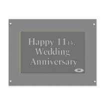 Happy 11Th. Wedding Anniversary Steel Postcard