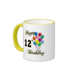Happy 12th Birthday Gifts and Birthday Apparel Coffee Mugs