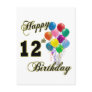 Happy 12th Birthday Gifts and Birthday Apparel Post Cards