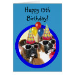 Happy 13th Birthday boxers greeting card