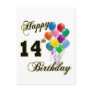 Happy 14th Birthday Gifts and Birthday Apparel Postcard