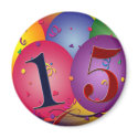 Happy 15th Birthday magnets