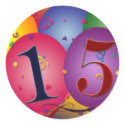 Happy 15th Birthday stickers