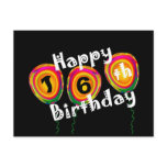 Happy 16th Birthday Colourful Balloons