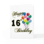 Happy 16th Birthday Gifts and Birthday Apparel Greeting Cards