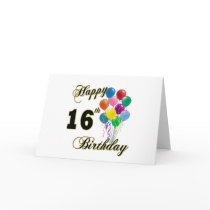 Happy 16th Birthday Gifts and Birthday Apparel Card