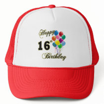 Happy 16th Birthday Gifts and Birthday Apparel Hats