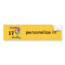 Happy 17th Birthday Design with Balloons Bumper Stickers