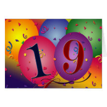 Happy 19th birthday greeting card