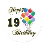 Happy 19th Birthday Merchandise stickers