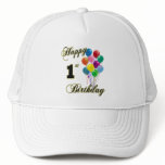 Happy 1st Birthday Baseball Caps and Hats