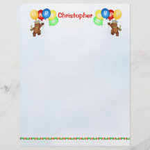 Happy 1st Birthday Bear Scrapbook Paper 3 Flyer