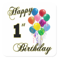 Happy 1st Birthday Stickers