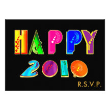 HAPPY 2010 Invitation card for New Year Parties
