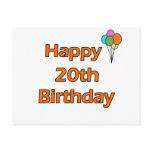 Happy 20th Birthday postcards