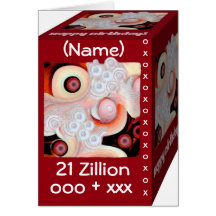 Happy 21st Birthday - 21 Zillion Hugs & Kisses Cards