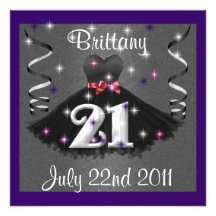 Happy 21st Birthday Party Invitations For Girls