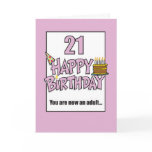 Happy 21st Birthday Pink Card