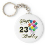 Happy 23rd Birthday Gifts with Balloons keychains