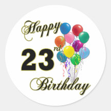 Happy 23rd Birthday Gifts with Balloons Sticker