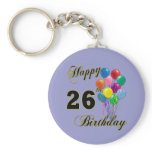 Happy 26th Birthday Gifts with Balloons keychains