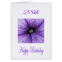 Happy 28th Birthday purple Blossom Card