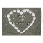 Happy 2nd Anniversary Seashell heart greeting card