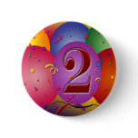 Happy 2nd Birthday Balloons buttons