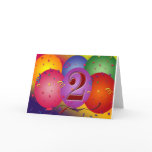 Happy 2nd Birthday Balloons Greeting Card