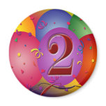 Happy 2nd Birthday Balloons Magnet