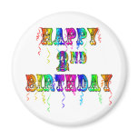 Happy 2nd Birthday Toddler Birthday Gifts Refrigerator Magnets