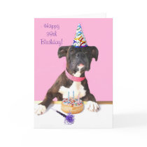 Happy 39th Birthday Boxer Dog Greeting card
