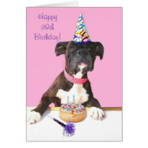 Happy 39th Birthday Boxer Dog Greeting card