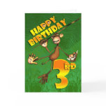 Happy 3rd Birthday Monkey Banana cards