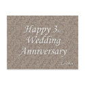 Happy 3rd. Wedding Anniversary postcards