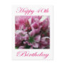 Happy 40th Birthday Pink and Green Flower Postcards