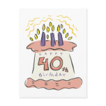 Happy 40th Birthday! Postcard