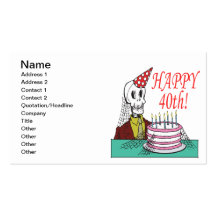 Happy 40th business card template